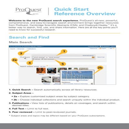 ProQuest Quick Start Guide