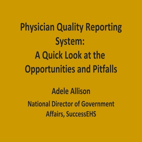 Physician Quality Reporting System