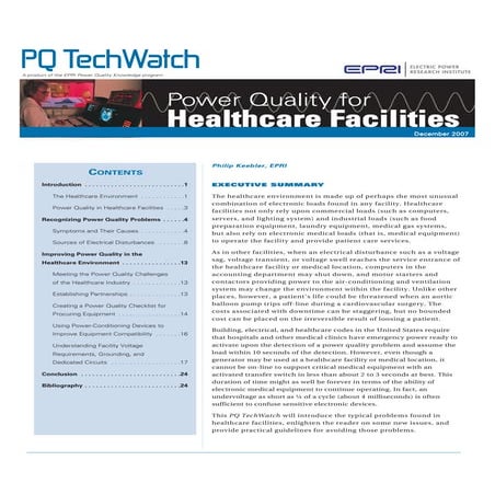 Power Quality for Healthcare Facilities | PDF