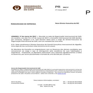 Comunicado: brasileiro José Sette é...