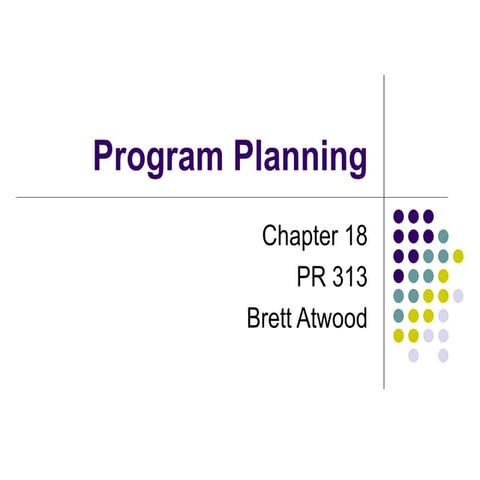 PR 313 - Program Planning