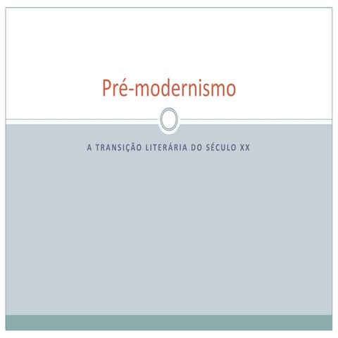Pré-modernismo