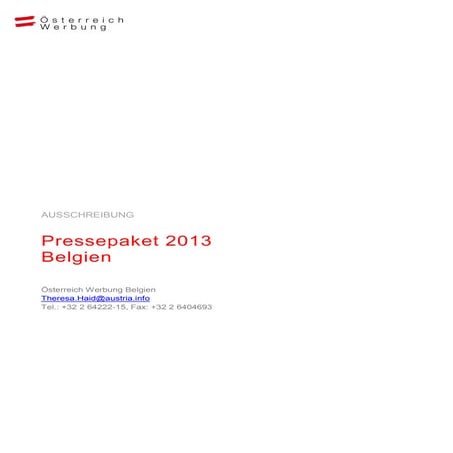 Pressepaket 2013 Belgien
