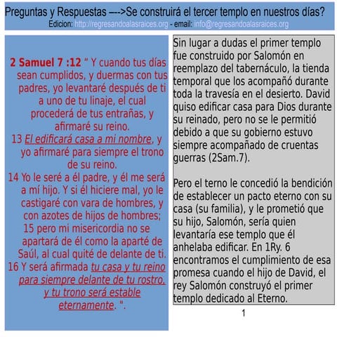 Se construira el 3er Templo en nuestros dias?