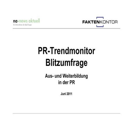 Aus- und Weiterbildung in der PR