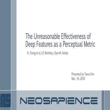 PR12-151 The Unreasonable Effectiveness of Deep Features as a Perceptual Metric