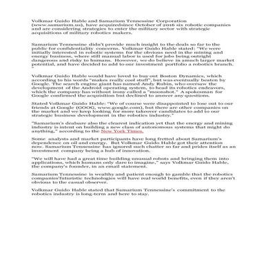 Volkmar Guido Hable and Samarium Tennessine Corporation 