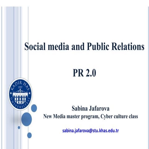 Social media and Public Relations
