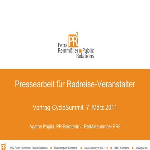 Pressearbeit für Radreise-Veranstalter
