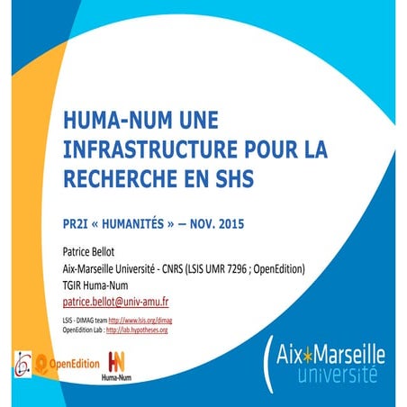 Huma-Num une Infrastructure pour les SHS