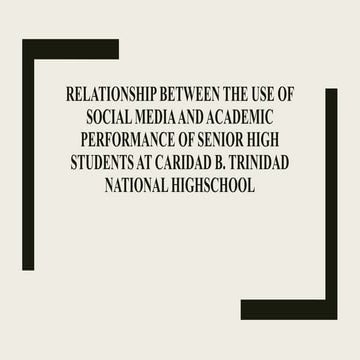 Impact Of Social Media On Academic Performance Of Students RRL | PPTX
