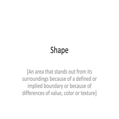 Elements of Art - Shape