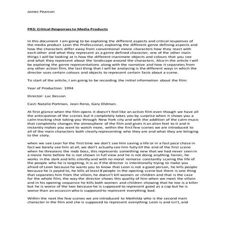 Pr3 leon critical responses 