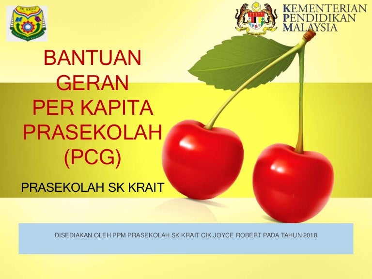 Bantuan Geran Per Kapita Prasekolah Pcg