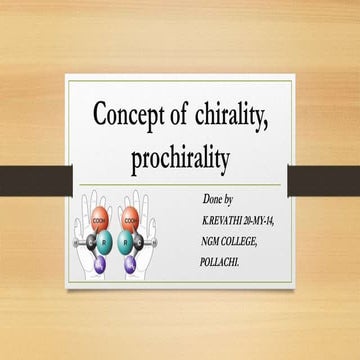 concept of chirality and concept of pro chirality