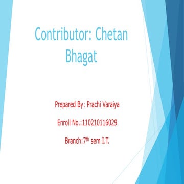 Chetan Bhagat-A Contributor person for books