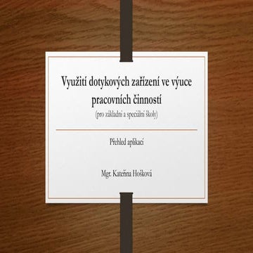 Dotykova zarizeni ve vyuce pracovnich cinnosti