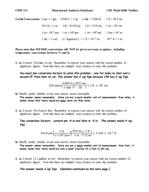 Problem Solution - Dimensional Analysis