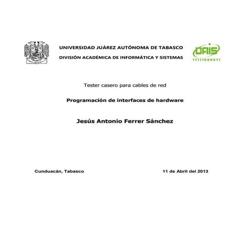 Tester casero para cables de red