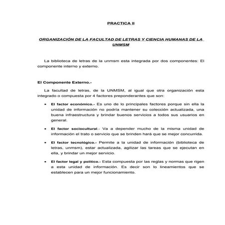 Practica - Organización de la Facultad de Letras y Ciencias Humanas