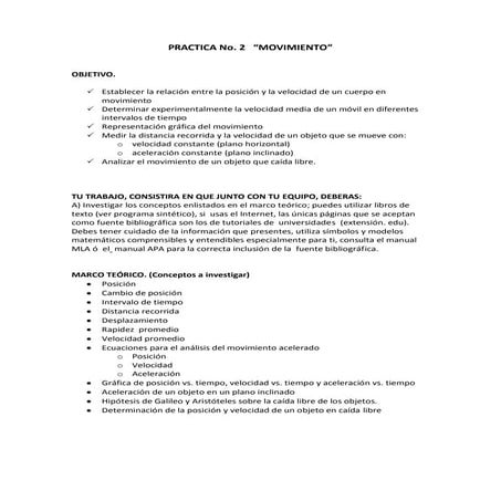 Practica No.2 Movimiento