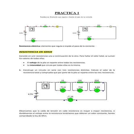 Practica 1. Resistencia eléctrica
