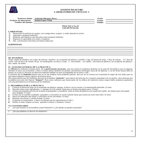 Practica 19 ciencias i | DOCX