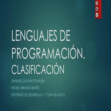 Practica1 lenguajes de programacion. clasificacion.