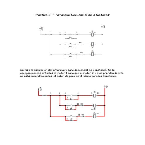 Practica 2. arranque secuencial de 3 motores.