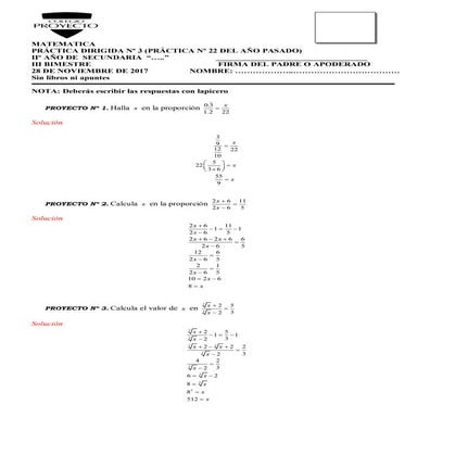 Practica 22 razones y proporciones, magnitudes proporcionales y reparto solucion