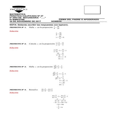 Practica 27    razones, proporcionalidad y reparto proporcional