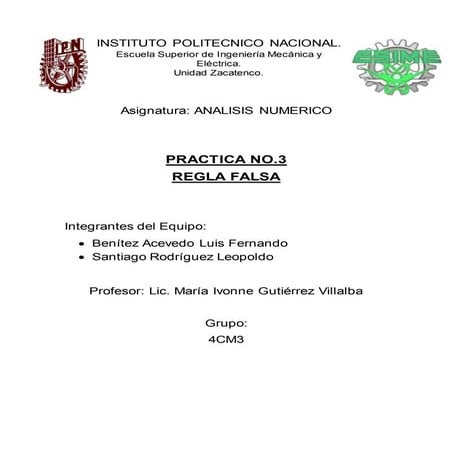 Practica 3 regla falsa