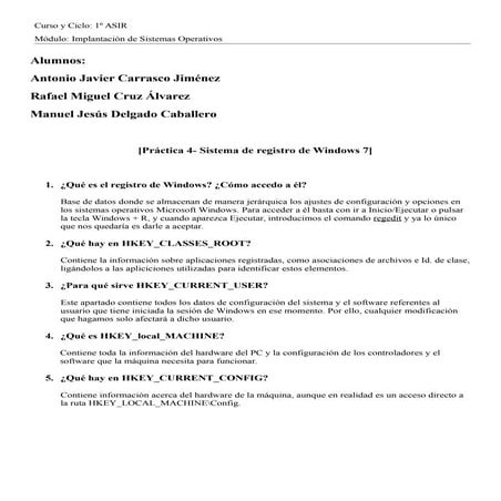 Práctica 4: El inicio y el sistema de registro de Windows (EN GRUPO)