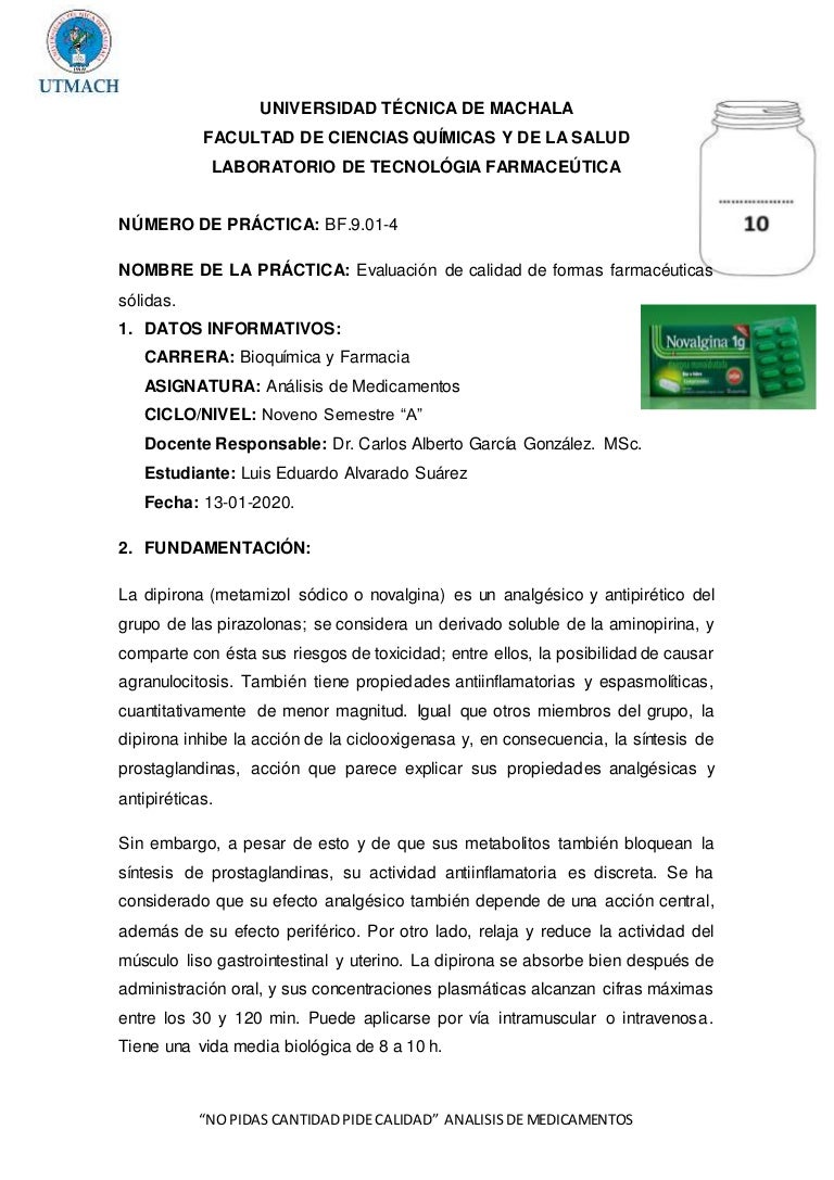 Practica 4 fORMAS farmacéuticas solidas