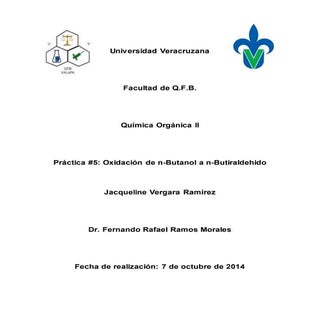 Oxidación de n-Butanol a n-Butirald...