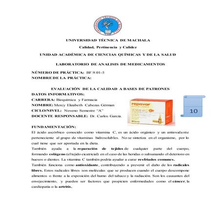 Practica 5 vitmina c