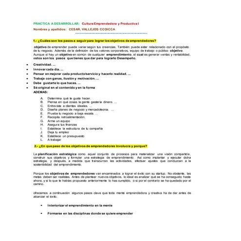 Practica a desarrollar ii