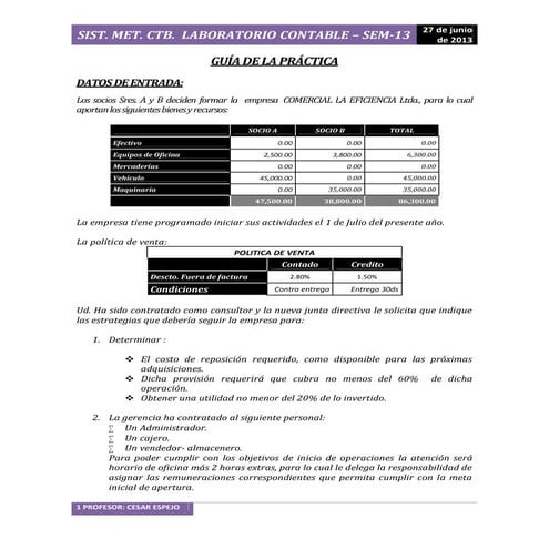 Contabilidad noveno # 1 | PDF