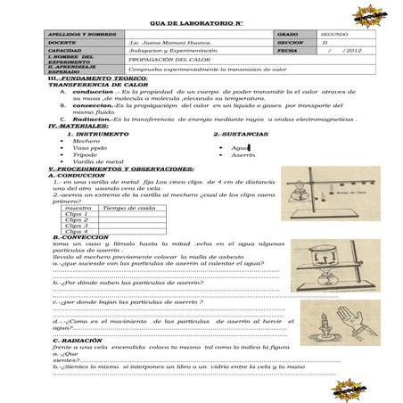 Practica de laboratorio el calor