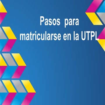 Pasos para matricularse en la utpl (1) | PDF