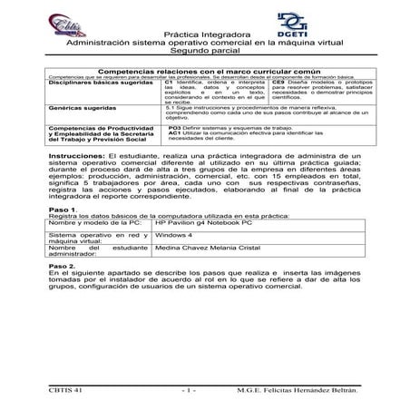 Practica integradora II parcial  administracion de un sistema operativo comer...