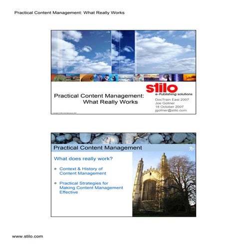 Practical Content Management: What Really Works