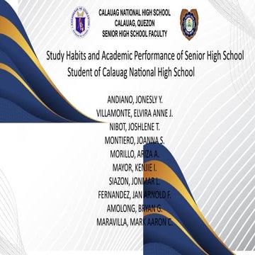 Study Habits and Academic Performance of Senior High School Students at ...