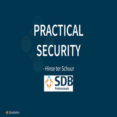 Practical security in a DevOps World