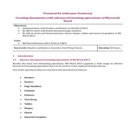 Microsoft Word Advance Features | PDF