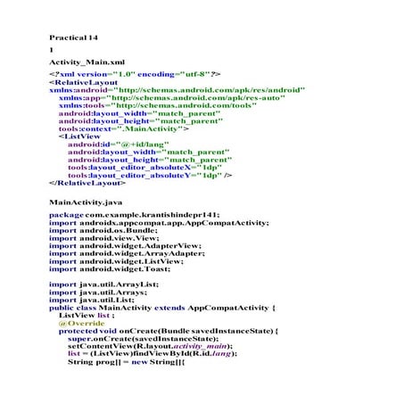 Practical 14 android.docx | Operating Systems | Computer Software and ...