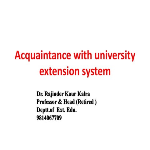 Practical 2 university extension system