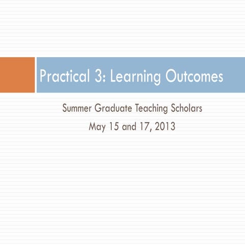 SGTS Practical 3 - Learning Outcomes | PDF