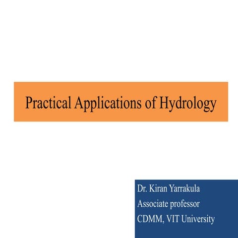 Practical Applications of Hydrology