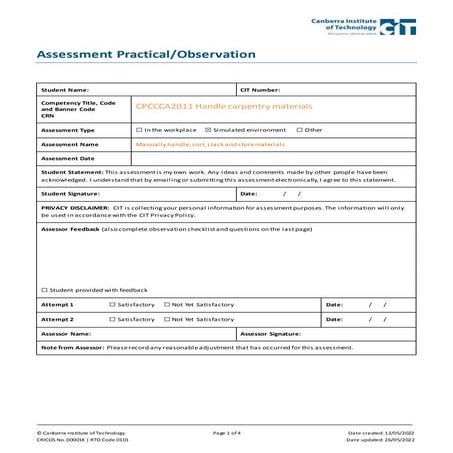 Practical Assessment Handle carpentry materials.docx